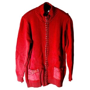 038 MED QUACKER FACTORY ZIP UP SWEATER